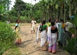 A hands on training in operating a drip irrigation set and on laying out of crops spacing, etc.