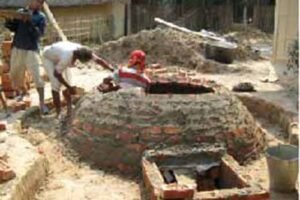 Biogas-biofertilizer plant under construction for resource& benefit sharing amongst SHGs