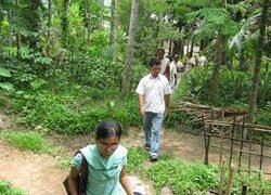 CML representative moving towards the pilot sites in the villages