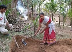SHG members undertaking earthwork for setting up the NADEP tank